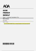 AQA GCSE FRENCH 8658&sol;LF Paper 1 Listening Foundation Tier Mark scheme June 2025