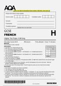 AQA GCSE FRENCH HIGHER TIER PAPER 4 WRITING JUNE 2025 QP