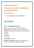 Henke&rsquo;s Med-Math Test Bank Nursing Test Bank 2026 &vert; Dosage Calculation Nursing MCQs & Medication Administration Math Study Guide