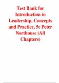 Introduction to Leadership&colon; Concepts and Practice&comma; 5th Edition &ndash; Peter G&period; Northouse &ndash; ISBN 9781544351599 &ndash; Test Bank &lpar;All Chapters Covered 1&ndash;14&rpar;