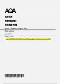 AQA GCSE FRENCH 8658&sol;RH Paper 3 Reading Higher Tier Mark scheme June 2025