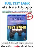 Test Bank for Beginning and Intermediate Algebra with Applications and Visualization&comma; 4th Edition by Gary Rockswold
