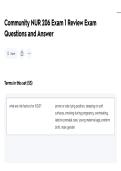 Community NUR 206 Exam 1 Review Exam Questions and Answer