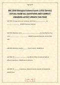 BSC 2010 Biological Science Exam 1 &lpar;FSU Dennis&rpar; ACTUAL EXAM ALL QUESTIONS AND CORRECT ANSWERS LATEST UPDATE THIS YEAR