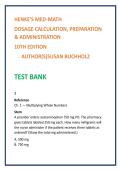 Henke&rsquo;s Med-Math Test Bank &vert; Nursing Test Bank 2026 for Dosage Calculation Nursing MCQs & Medication Administration Math