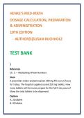 Henke&rsquo;s Med-Math Test Bank 2026 &vert; Nursing Test Bank 2026 Nursing Test Bank &vert; Dosage Calculation Nursing MCQs & Medication Math