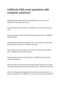 California CNA exam questions with complete solutions