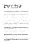 California CNA Written Exam Questions and Answers