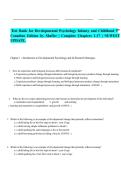 Test Bank for Developmental Psychology Infancy and Childhood 5th Canadian Edition by Shaffer &vert; Complete Chapters 1-17 &vert; NEWEST UPDATE&period;