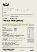 AQA LEVEL 2 CERTIFICATE FURTHER MATHEMATICS Paper 2 Calculator QP JUNE 2025 