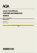 AQA Level 2 Certificate FURTHER MATHEMATICS 8365&sol;2 Paper 2 Calculator Mark scheme June  2025
