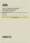  AQA Level 2 Certificate FURTHER MATHEMATICS 8365&sol;1Paper 1 Non-Calculator Mark scheme June 2025
