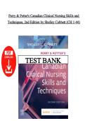 Test Bank &ndash; Perry & Potter&rsquo;s Canadian Clinical Nursing Skills and Techniques&comma; 2nd Edition&vert; Shelley Cobbett &vert; Chapters 1&ndash;44 &vert; Latest Edition