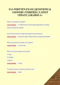FAA WRITTEN EXAM &vert; QUESTIONS &  ANSWERS &lpar;VERIFIED&rpar; &vert; LATEST  UPDATE &vert; GRADED A&plus; 