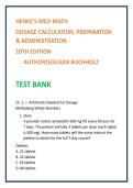 Henke&rsquo;s Med-Math Test Bank 2026 &vert; Nursing Test Bank &vert; Dosage Calculation Nursing MCQs & Medication Administration Math Guide