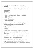 Nursing 1100 Final Exam Questions With Complete Solutions