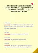 EPIC TRAINING COG170 COGITO  FUNDAMENTALS EXAM &vert; QUESTIONS &  ANSWERS &lpar;VERIFIED&rpar; &vert; LATEST  UPDATE &vert; GRADED A&plus; 