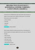 HESI PRACTICE EXAM EVOLVE  &vert;  QUESTIONS & ANSWERS &lpar;VERIFIED&rpar; &vert;  LATEST UPDATE &vert; GRADED A&plus; 