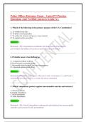 Police Officer Entrance Exam &ndash; Latest&excl;&excl;&excl;&excl; Practice Questions And Verified Answers Grade A&plus;&period;