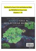Test Bank For Karp&rsquo;s Cell and Molecular Biology&comma; 9th Edition By Gerald Karp&comma; Janet Iwasa&comma; Wallace Marshal&period; &vert;All chapters included 1-18&vert;&vert;Graded A&plus;&vert;&vert;Exam questions and verified answers