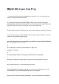 MGSC 395 Exam One Prep Questions And Verified Accurate Answers&vert; Guaranteed Pass&period;