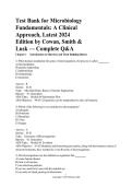 Test Bank for Microbiology Fundamentals&colon; A Clinical Approach 2024 Edition Complete Questions & Answers