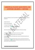 A100 FINAL EXAM IU QUESTIONS AND ANSWERS GRADED A&plus; 2025&sol;2026
