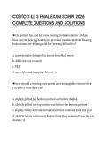 COSTCO ILE 3 FINAL EXAM SCRIPT 2026 COMPLETE QUESTIONS AND SOLUTIONS