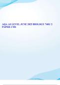 AQA AS LEVEL JUNE 2025 BIOLOGY 7401&sol; 2 PAPER 2 MARK SCHEME