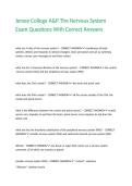Jersey College A&P The Nervous System Exam Questions With Correct Answers