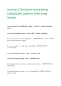Anatomy & Physiology Midterm &lpar;Jersey College&rpar; Exam Questions With Correct Answers&period;
