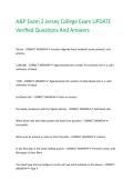 A&P Exam 2 Jersey College Exam UPDATE Verified Questions And Answers