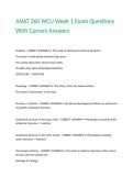 ANAT 260 WCU Week 1 Exam Questions With Correct Answers 