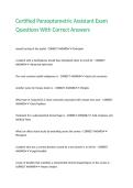 Certified Paraoptometric Assistant Exam Questions With Correct Answers