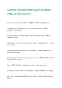 Certified Paraoptometric Exam Questions With Correct Answers&period;