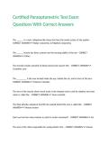 Certified Paraoptometric Test Exam Questions With Correct Answers