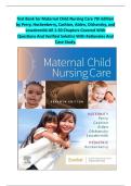 Test Bank for Maternal Child Nursing Care 7th Edition by Perry&comma; Hockenberry&comma; Cashion&comma; Alden&comma; Olshansky&comma; and Lowdermild- All 1-50 Chapters Covered With Questions And Verified Solutions With Rationales And Case Study&period;