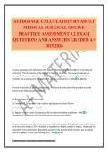 ATI DOSAGE CALCULATION RN ADULT MEDICAL SURGICAL ONLINE PRACTICE ASSESSMENT 3&period;2 EXAM QUESTIONS AND ANSWERS GRADED A&plus; 2025&sol;2026