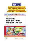 TEST BANK FOR WILLIAMS BASIC NUTRITION AND DIET THERAPY 16th EDITION BY NIX&comma;CHAPTER 1-23 WITH REVISED QUESTIONS AND CORRECT ANSWERS&comma;COMPLETE A&plus; GUIDE LATEST UPDATE&period;