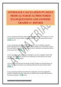 ATI DOSAGE CALCULATION PN ADULT MEDICAL SURGICAL PROCTORED EXAM QUESTIONS AND ANSWERS GRADED A&plus; 2025&sol;2026