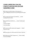 COURSE CAREERS FINAL EXAM 2026 COMPLETE QUESTIONS AND SOLUTIONS GUARANTEED TO PASS
