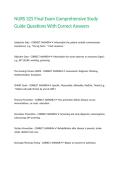NURS 325 Final Exam Comprehensive Study Guide Questions With Correct Answers