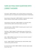 NURS 325 FINAL EXAM QUESTIONS WITH CORRECT ANSWERS