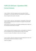 NURS 325 OB Exam 1 Questions With Correct Answers