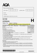 AQA GCSE GERMAN Higher Tier Paper 4 Writing QP MAY 2025