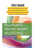 TEST BANK For Psychiatric-Mental Health Nursing 8th Edition by Shelia Videbeck&comma;Chapter 1-24 with Revised Questions and Correct Answers&comma; Complete A&plus; Guide 2025&sol;2026 Update&period;