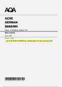 AQA GCSE GERMAN 8668&sol;RH Paper 3 Reading Higher Tier Mark scheme June 2025