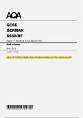 AQA GCSE GERMAN 8668&sol;RF Paper 3 Reading Foundation Tier Mark scheme June 2025 