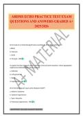 ARDMS ECHO PRACTICE TEST EXAM QUESTIONS AND ANSWERS GRADED A&plus; 2025&sol;2026