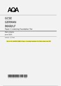 AQA GCSE GERMAN 8668&sol;LF Paper 1 Listening Foundation Tier Mark scheme June 2025